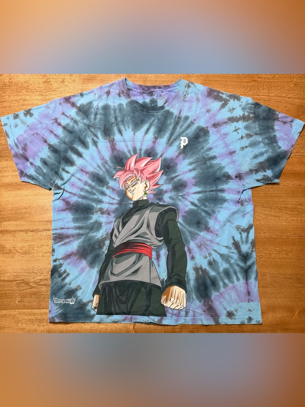 Primitive/Dragon Ball Z Goku Black Rose Purple Blue Tie Dye Mens T-Shirt, Sz. XL